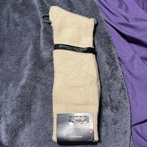 Donna Karen cashmere blend dress socks khaki new old stock